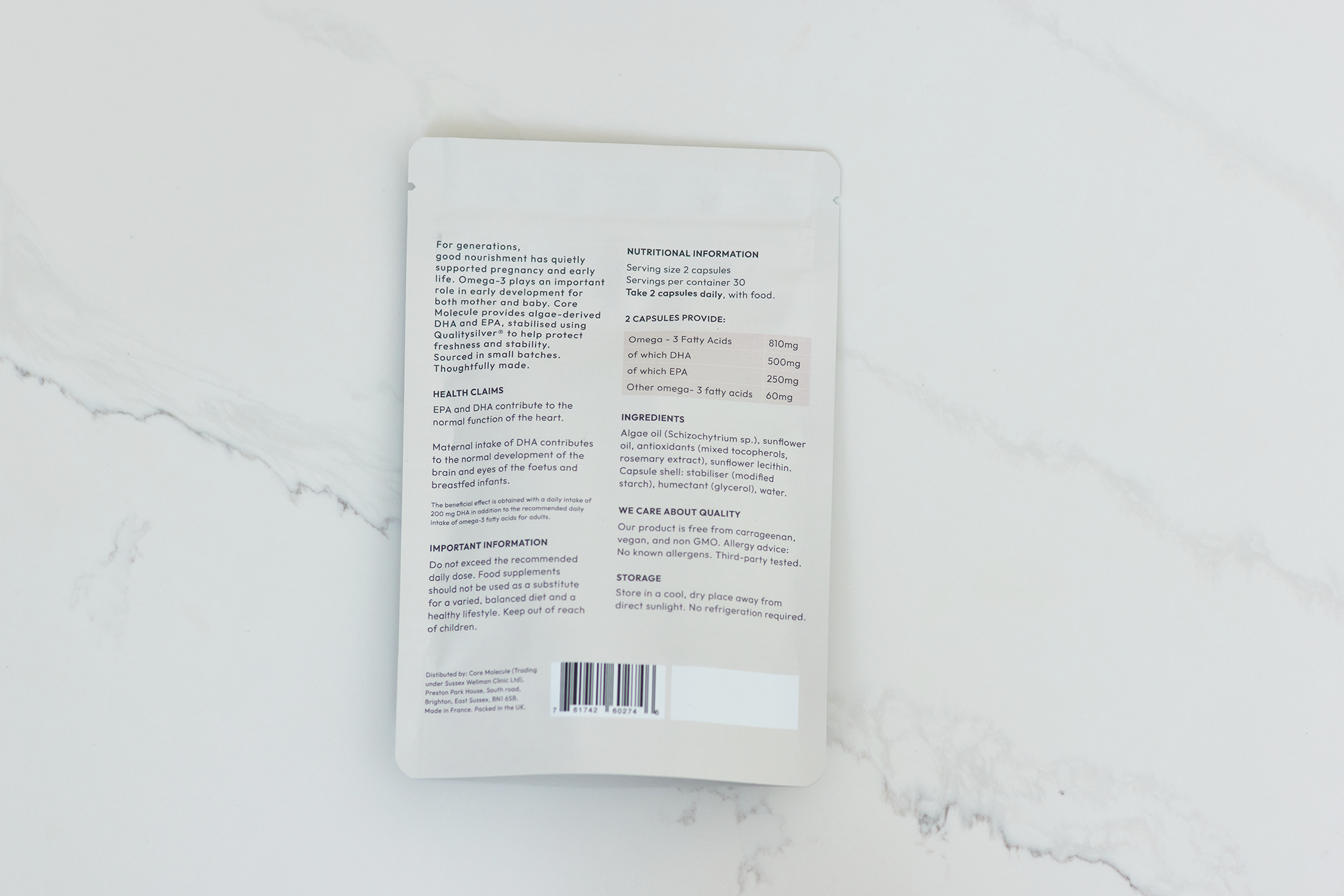 Core Molecule Algae Omega 3 Capsules